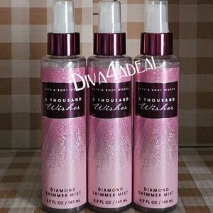3X Bath & Body Works A THOUSAND WISHES Diamond Shimmer Mist Spray Bundle